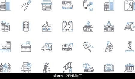 Residential architecture line icons collection. House, Building, Dwelling, Home, Design, Structure, Aesthetics vector and linear illustration Stock Vector