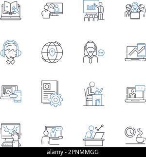 Collective synergy line icons collection. Collaboration, Teamwork ...