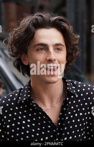 New York, NY, USA. 19th Apr, 2023. Timothee Chalamet, wearing