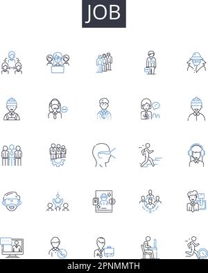 Workforce mechanism line icons collection. Productivity, Efficiency ...