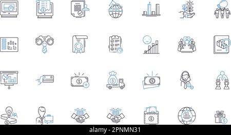 Investment savings line icons collection. Compound, Diversify, Return, Risk, Capital, Growth, Portfolio vector and linear illustration. Dividend,Asset Stock Vector