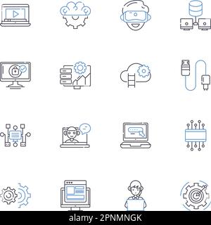Web design line icons collection. Aesthetics, Usability, User Experience, Navigation, Accessibility, Mobile, Responsiveness vector and linear Stock Vector
