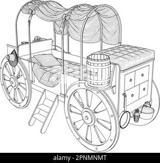 Child Bed Carriage Vector. Illustration Isolated On White Background. A Vector Illustration Of Child Bed. Stock Vector