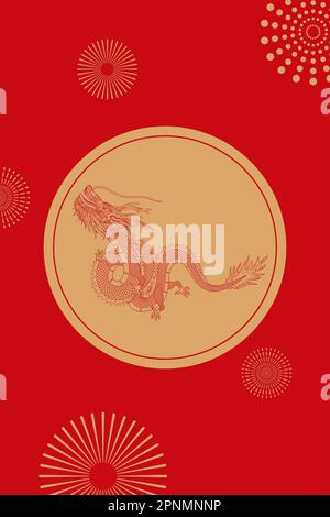 Lunar New Year Dragon Year concept design vector illustration Stock Vector