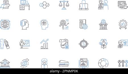 Impact investing line icons collection. Sustainability, Environment, Social, Development, Ethics, Impact, Investment vector and linear illustration Stock Vector