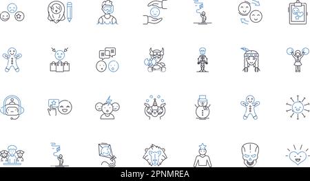 Goofballs line icons collection. Zany, Comical, Hilarious, Silly ...