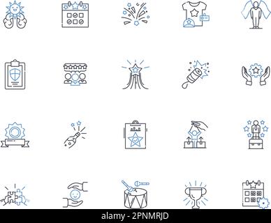 Intelligent geniuses line icons collection. Brilliance, Ingenuity, Savant, Genius, Cerebral, Mastermind, Aspergers vector and linear illustration Stock Vector