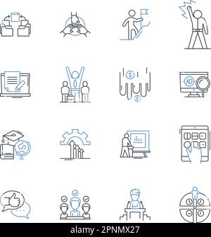 Maturation line icons collection. Growth, Development, Progression ...