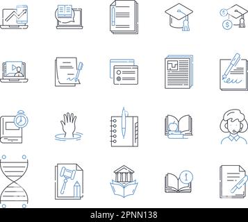 Register and genetics line icons collection. Inheritance, Genomics, DNA, Chromosomes, Mutations, Genes, Alleles vector and linear illustration Stock Vector