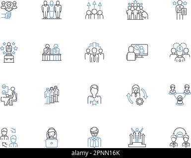 Company guidance line icons collection. Strategy, Direction, Objectives ...