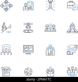 Digital acumen line icons collection. Technology, Innovation, Connectivity, Digitization, Analytics, Data, Cybersecurity vector and linear Stock Vector