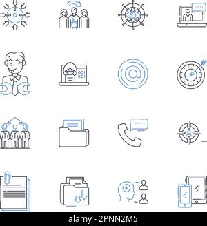 Mutual cooperation line icons collection. Collaboration , Partnership ...