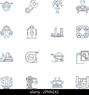 Economic growth line icons collection. Prosperity, Expansion, Development, Progress, Advancement, Boost, Flourishing vector and linear illustration Stock Vector