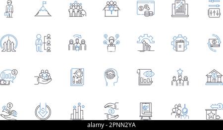 Talent progress line icons collection. Development, Growth, Advancement ...