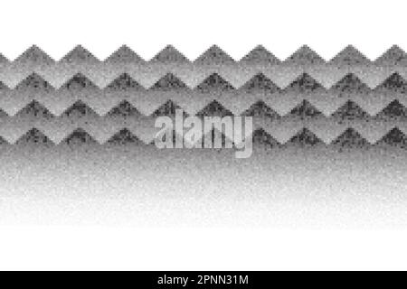 Wavy pattern with stipple texture. Dotted abstract noisy background with sans gradient. Halftone sea curve zigzag illustration. Vector striped Stock Vector
