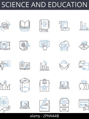 Science and education line icons collection. knowledge, intelligence, learning, comprehension, understanding, expertise, wisdom vector and linear Stock Vector