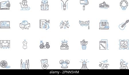 Educational games line icons collection. Learning, Fun, Engaging, Interactive, Gamification, Edutainment, Knowledge vector and linear illustration Stock Vector