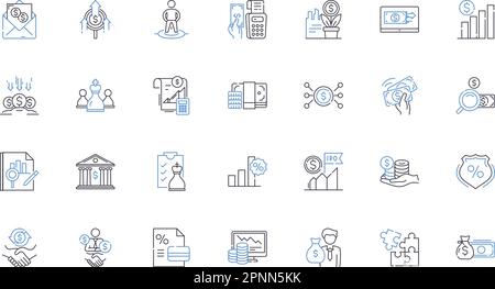 Private Equity Firm line icons collection. Investment, Capital, Buyout, Mergers, Acquisitions, Due diligence, Funds vector and linear illustration Stock Vector