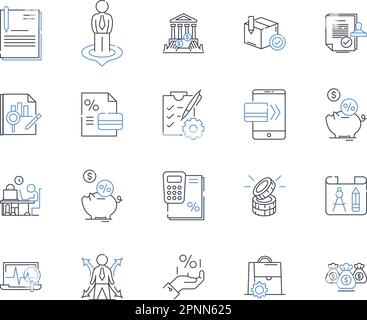 Fiscal management line icons collection. Budgeting, Forecasting ...