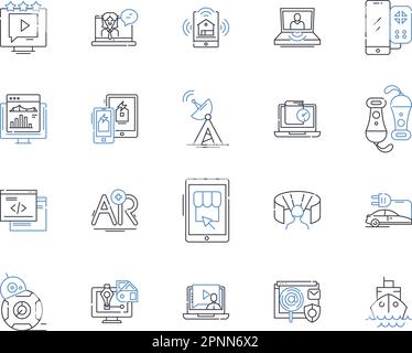 Synthetic composition line icons collection. Polymer, Hybrid, Composite, Fiberglass, Nanoparticle, Resin, Synthetic vector and linear illustration Stock Vector