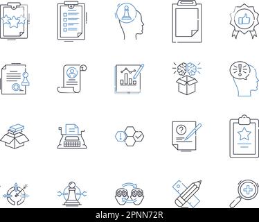 Workplace and environment line icons collection. Collaboration, Efficiency, Productivity, Communication, Sustainability, Innovation, Diversity vector Stock Vector