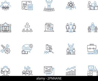 Staffing agency line icons collection. Recruitment, Hiring, Employment, Placement, Candidate, Resume, Interview vector and linear illustration. Job Stock Vector