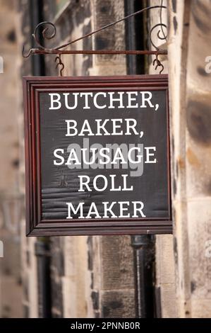 R Carter and Son, Butchers shop in Bamburgh, Northumberland Stock Photo