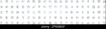 Retail culture line icons collection. Consumerism, Customer service, Merchandising, Branding, Purchasing, E-commerce, Fast fashion vector and linear Stock Vector