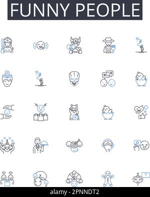 Comedians line icons collection. Comical, Entertaining, Hilarious ...
