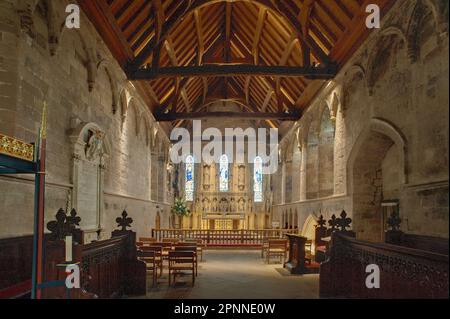 Interior of St Aidan's church, Bamburgh, Northumberland Stock Photo