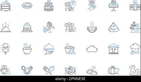 Confectiry store line icons collection. Sweets, Candy, Chocolates, Truffles, Gummies, Lollipops, Fudge vector and linear illustration. Taffy,Licorice Stock Vector