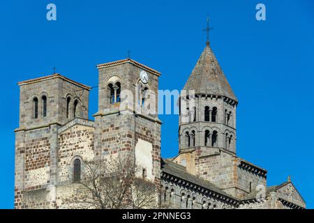 Romanesque church of Saint Nectaire, Puy de Dome, Auvergne-Rhone-Alpes, France Stock Photo