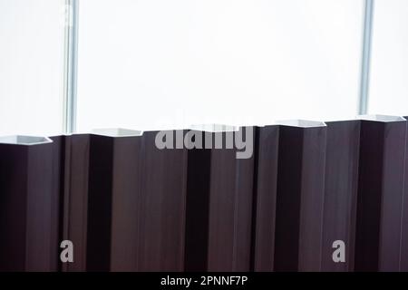 Wall profile. Galvanized steel corrugated plate. Stock Photo