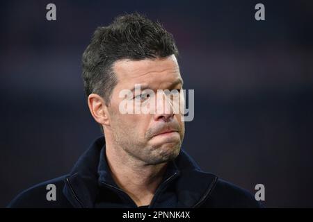 Munich, Deutschland. 19th Apr, 2023. Michael BALLACK (DAZN soccer expert), single image, cut single motif, portrait, portrait, portrait. Soccer Champions League/quarter-finals FC Bayern Munich-Manchester City (ManCity) 1-1 on April 19, 2023, ALLIANZAREN A. ? Credit: dpa/Alamy Live News Stock Photo