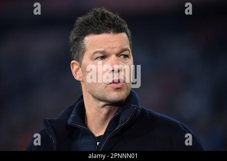 Munich, Deutschland. 19th Apr, 2023. Michael BALLACK, DAZN soccer expert, single image, cropped single motif, portrait, portrait, portrait. Press conference. Soccer Champions League/quarter-finals FC Bayern Munich-Manchester City (ManCity) 1-1 on April 19, 2023, ALLIANZAREN A. ? Credit: dpa/Alamy Live News Stock Photo