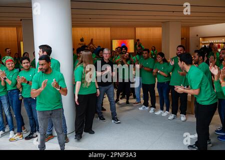 New Delhi, New Delhi, India. 20th Apr, 2023. Apple CEO Tim Cook arrives for the inauguration of the new Apple store. (Credit Image: © Karma Sonam Bhutia/ZUMA Press Wire) EDITORIAL USAGE ONLY! Not for Commercial USAGE! Stock Photo