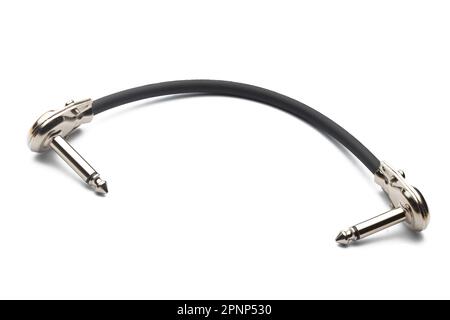 Guitar pedal patc cable with metal jacks Stock Photo