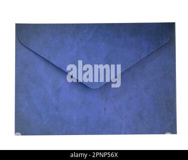 Closed Blue Envelope Isolated on White Background Stock Photo