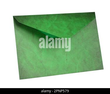 Closed green Envelope Isolated on White Background Stock Photo