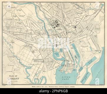 TENBY vintage tourist town city resort plan. Wales. WARD LOCK 1925 old ...