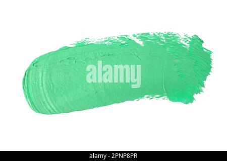 Smear and texture of cream lipstick or acrylic paint isolated on white background. Stock Photo