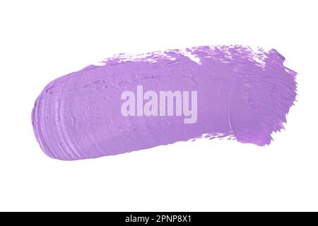 Smear and texture of cream lipstick or acrylic paint isolated on white background. Stock Photo