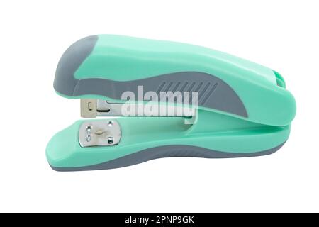 Green professional stapler isolated on white background Stock Photo