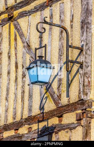 Bracket street lamp on old building, Tours, Indre-et-Loire (37), France. Stock Photo