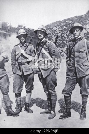 Italo Balbo (center) during World War I in 1918 Stock Photo