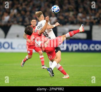 Sao Paulo, Brazil. 19th Apr, 2023. during a match between Corinthians and Argentino Juniors at Neo Quimica Arena in Sao Paulo, Brazil (Fernando Roberto/SPP) Credit: SPP Sport Press Photo. /Alamy Live News Stock Photo