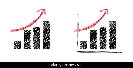 Business graph or candle stick. Cartoon growth progress. Financial ...