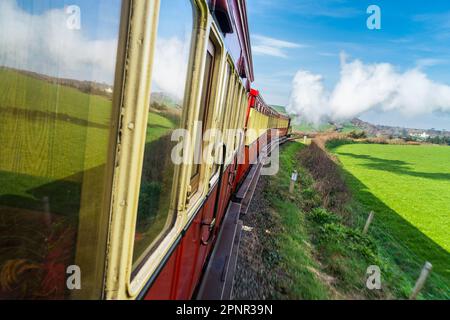 Locomotive 'Caledonia' on the Isle of Man Steam Railway Stock Photo