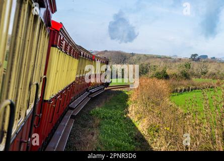 Locomotive 'Caledonia' on the Isle of Man Steam Railway Stock Photo