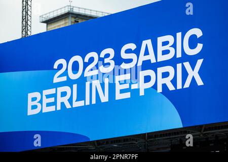 Berlin, Allemagne. 20th Apr, 2023. Illustration logo during the 2023 Berlin ePrix, 6th meeting of the 2022-23 ABB FIA Formula E World Championship, on the Tempelhof Airport Street Circuit from April 21 to 23, 2023 in Berlin, Germany - Photo Florent Gooden/DPPI Credit: DPPI Media/Alamy Live News Stock Photo